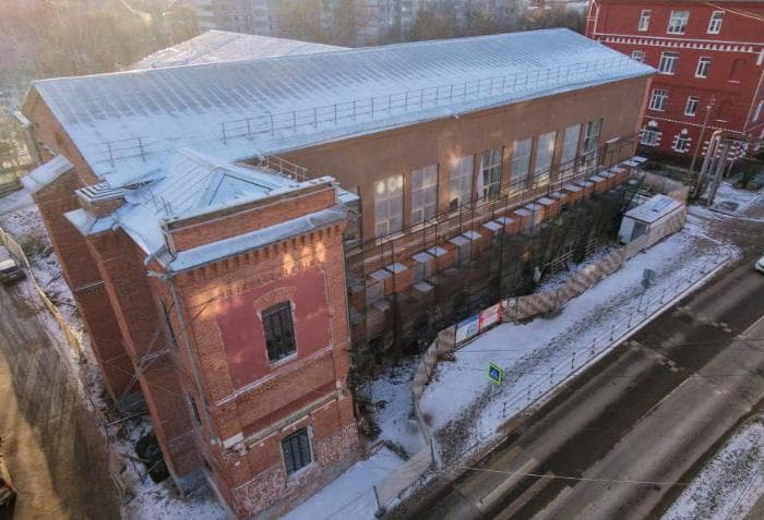 ДК «Исток» в Серпухове ремонтируют с сохранением исторической кирпичной кладки