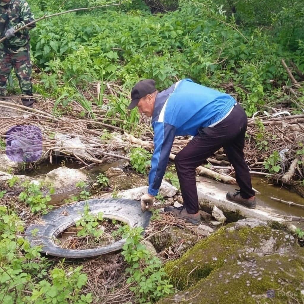 Берег реки Каменка очистили от мусора